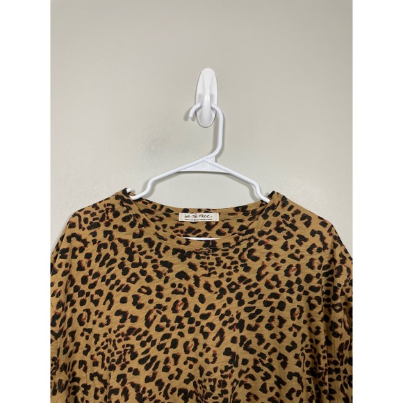 Free People We The Free Clarity T-Shirt in Cheetah Size Small - Picture 3 of 7
